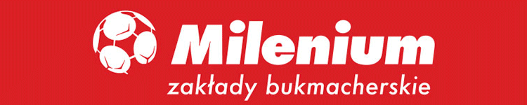 Grafika przedstawia baner promocyjny zakładów bukmacherskich Milenium