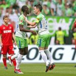 Obrazek ilustruje zawodników Koeln i Wolfsburga
