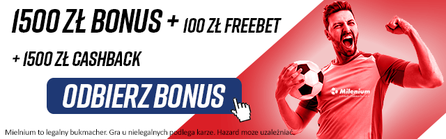 Freebet czyli darmowy zakład bukmacherski w ofercie legalnych bukmacherów w Polsce Belka prezentująca bonus Milenium
