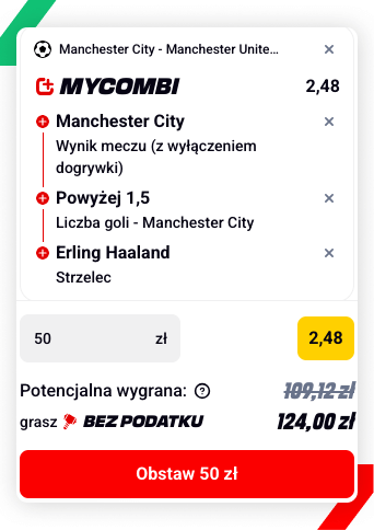 Betclic kupon Man City - Man United