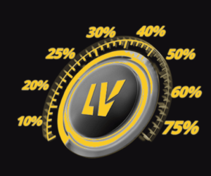logo promocji lv boost z procentami
