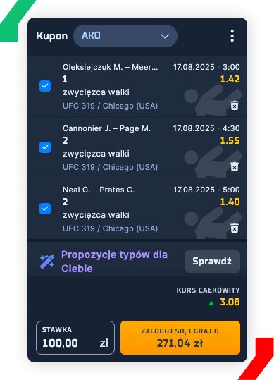 UFC 319 kupon STS