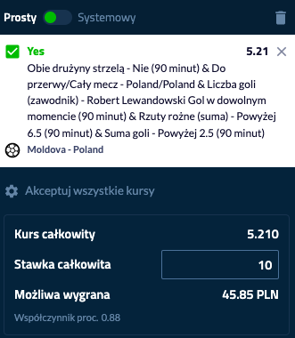 Zakład BetArchitekt Mołdawia - Polska