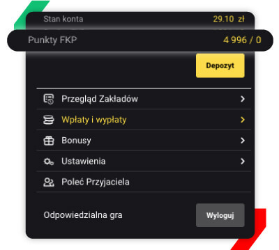 Punkty gracza Fortuna FKP