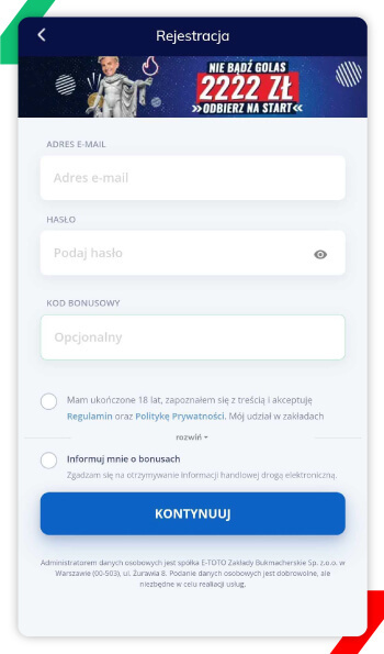 etoto jak założyć konto
