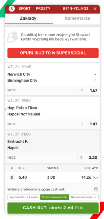 Kupon Superbet caashout