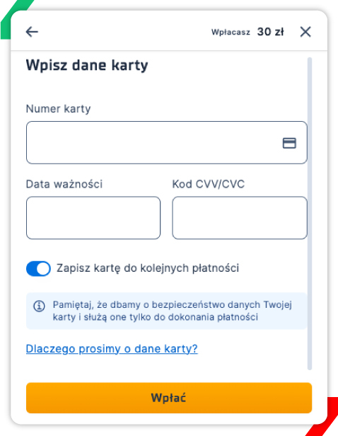 wpłata kartą STS