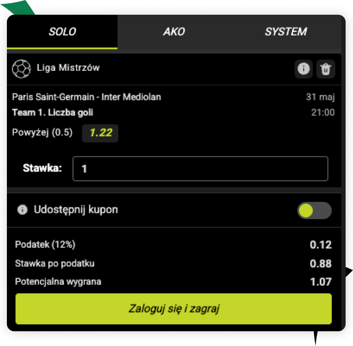 kupon na PSG - Inter w GoBet