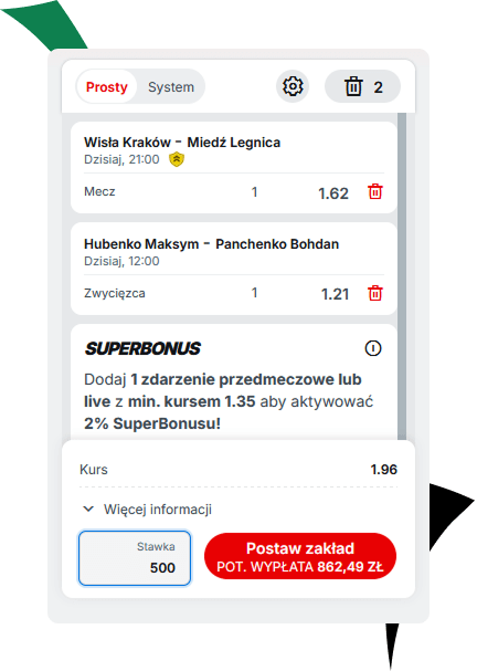 przykład obrotu bonusem z promocji Superbet