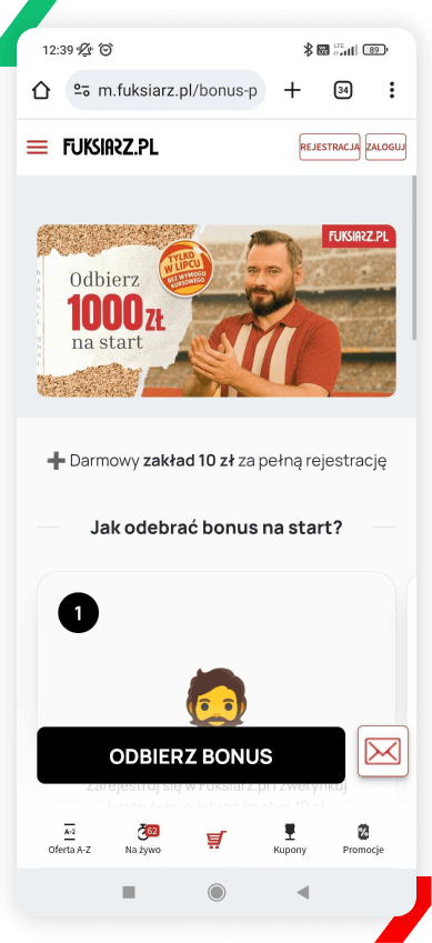 jak odebrać bonus Fuksiarz