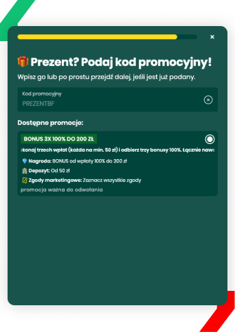 formularz BETFAN pole na kod promocyjny