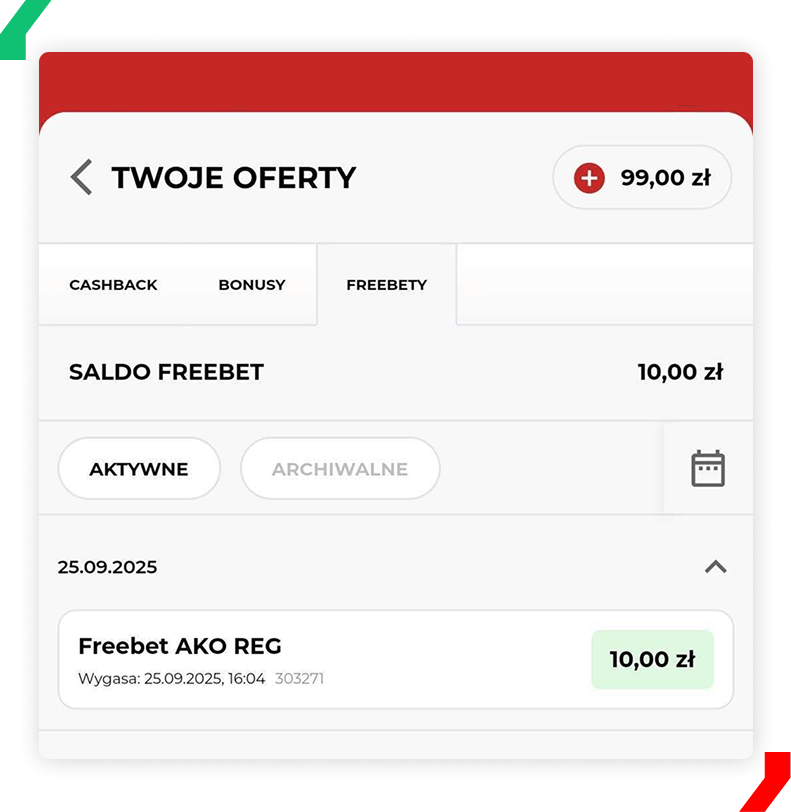 freebet Fuksiarz na koncie gracza