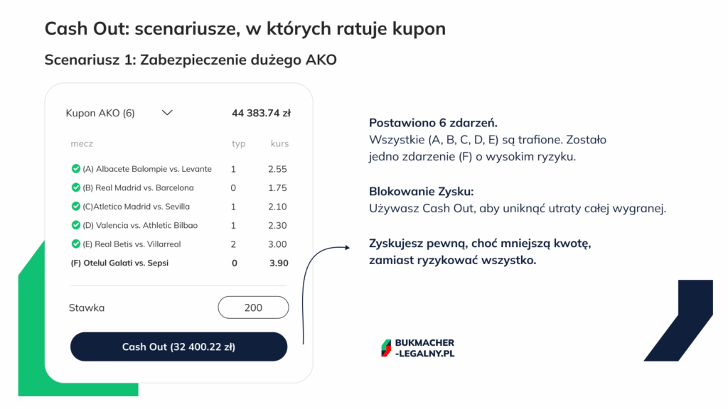 kiedy wykorzystać cash out - przykład 1