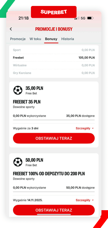 superbet konto - suma freebetów