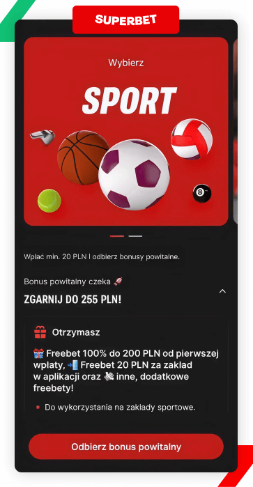 Superbet przyznał bonus graczowi
